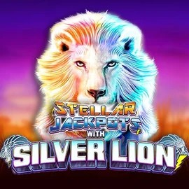 Official Jackpots logo: Stellar Jackpots with Silver Lion by Lightning Box Game at Wild Fortune Casino